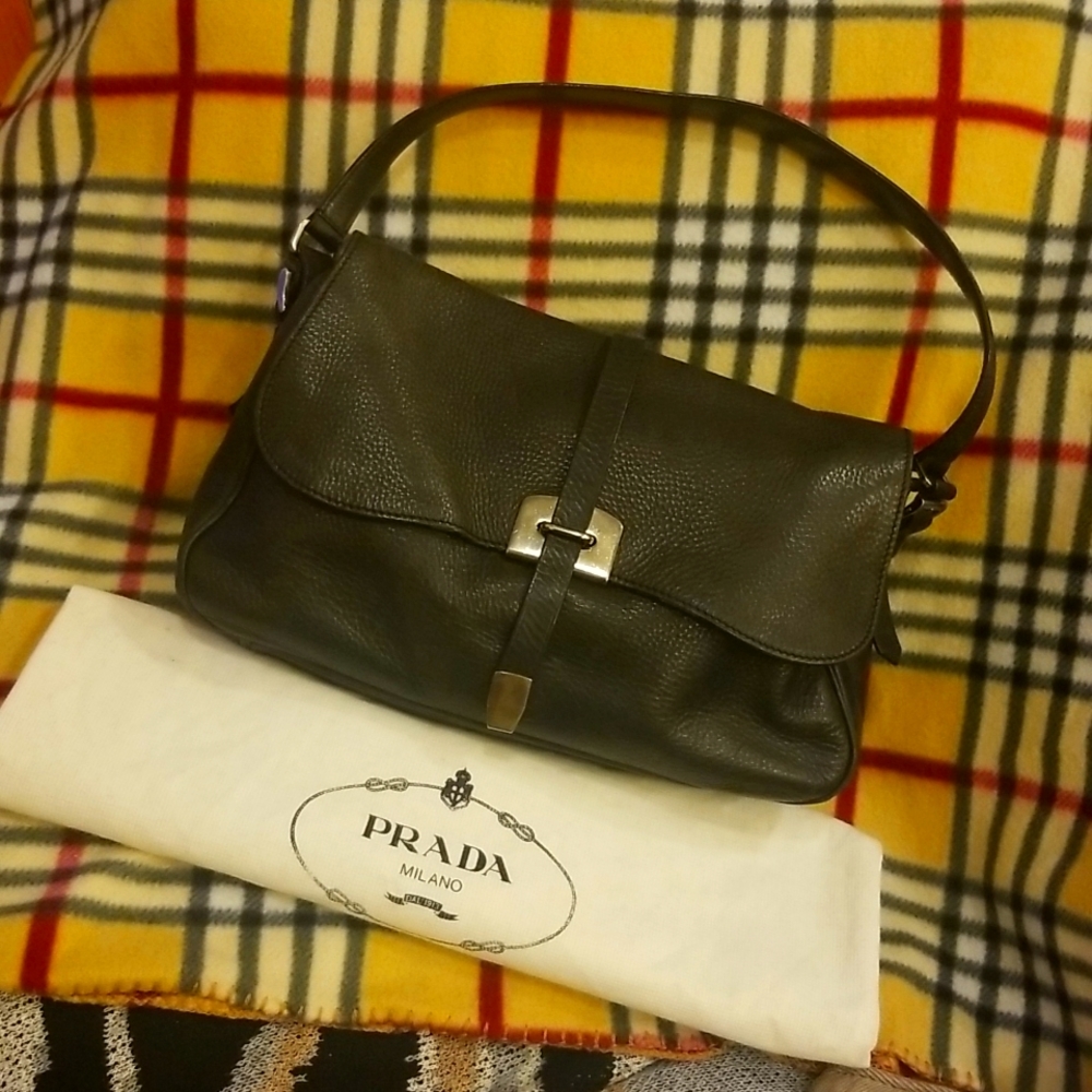 Black leather vintage Prada bag